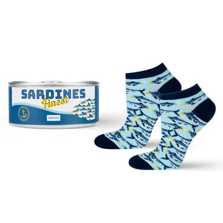 Colorful women's feet SOXO GOOD STUFF funny sardines in a tin for a gift