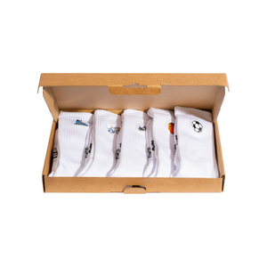 SOXO men's white socks with embroidery - 5 pairs