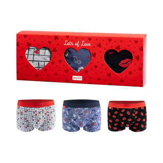 Heart and Kiss Men's Boxer Shorts 3-Pack