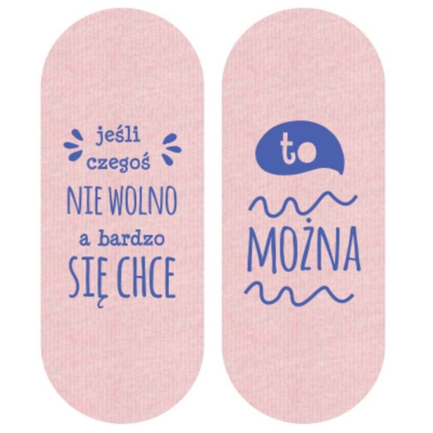 Pink SOXO long women's socks with funny Polish inscriptions gift