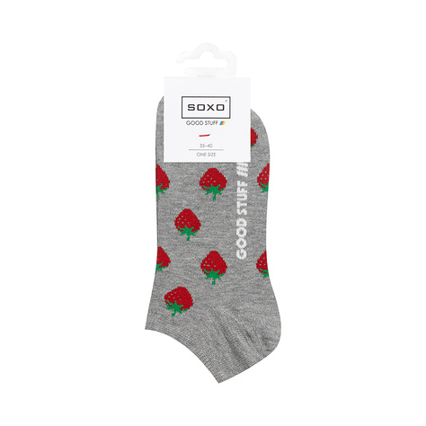 Colorful women's socks SOXO GOOD STUFF funny strawberry