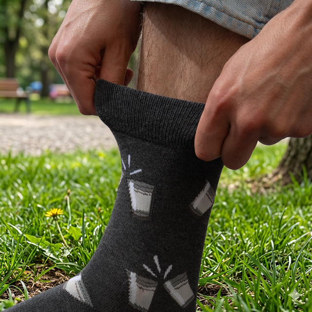 Set of 3x Colorful men's socks SOXO GOOD STUFF Vodka for a gift