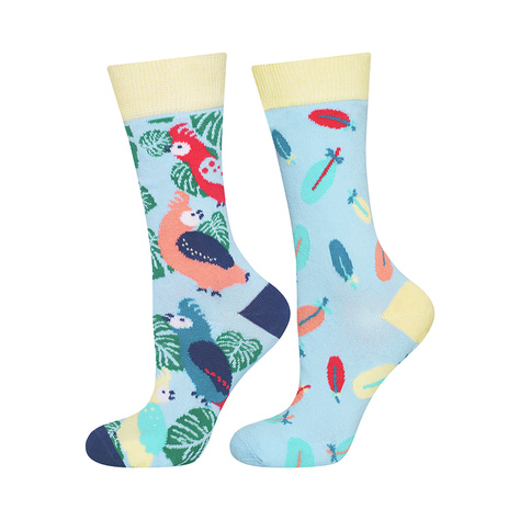 Women's colorful socks SOXO GOOD STUFF funny parrots