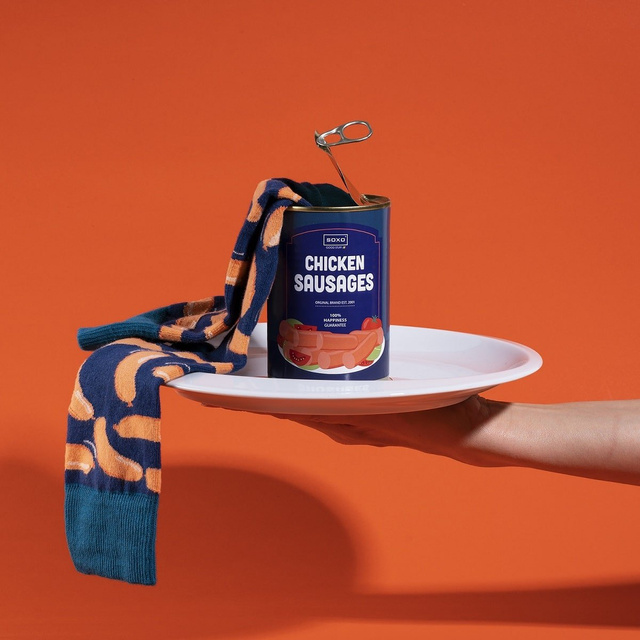Funny socks sausages in a can SOXO GOOD STUFF Men's socks