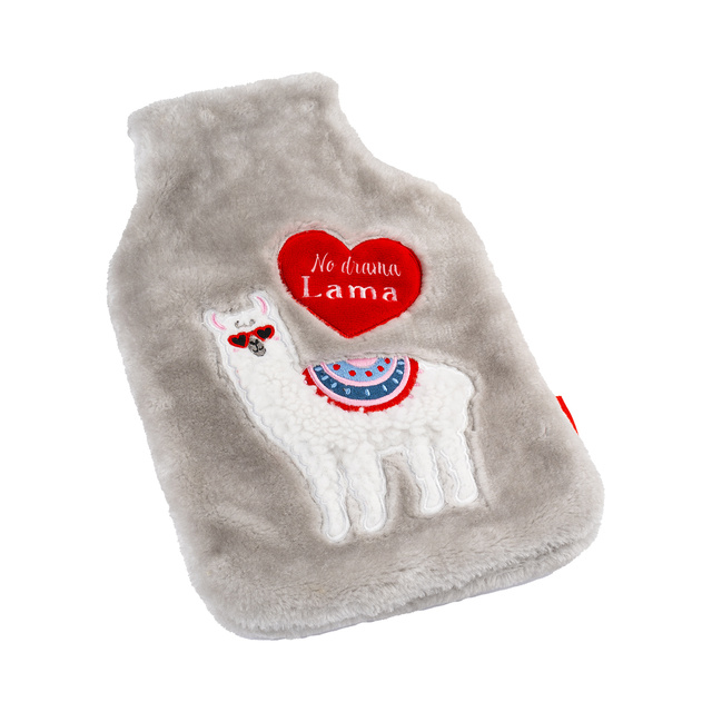 Hot water bottle llama SOXO gray 1.8 L