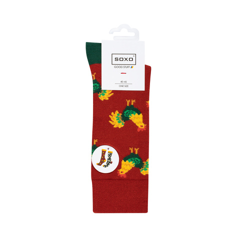 Men's colorful SOXO GOOD STUFF socks hen