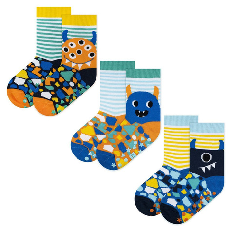 Set of 3x Colorful SOXO monsters children's socks