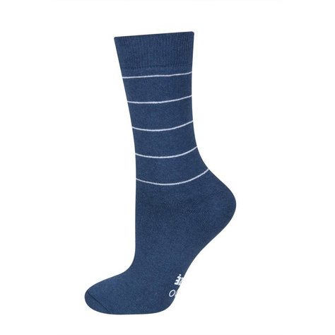 Navy blue women's SOXO long socks with Polish inscriptions funny terry gift