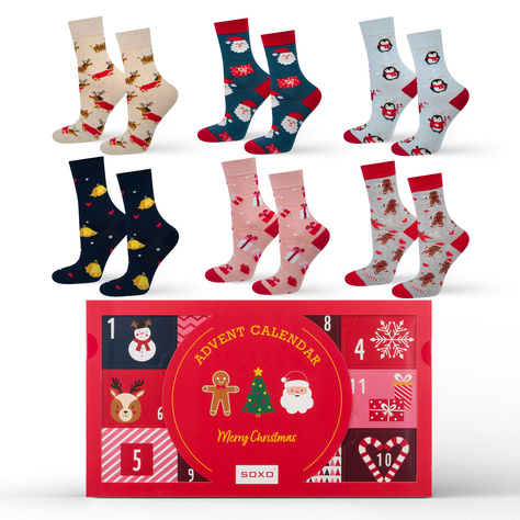 Advent calendar | gift idea for her | Saint nicholas' day | Set of 6x SOXO Women's socks