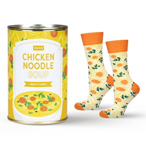 Women's Socks | Men's SOXO GOOD STUFF chicken soup in a can socks as a gift for her | for Him Unisex