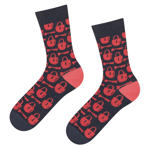 Colorful SOXO GOOD STUFF women's socks with funny padlocks