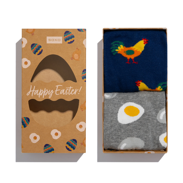 SOXO men's egg and rooster socks in a pack - 2 pairs