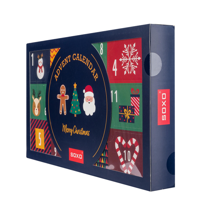 Advent calendar | Christmas gift | Mikolajki | for him | Set of 6x SOXO GOOD STUFF colored men's socks