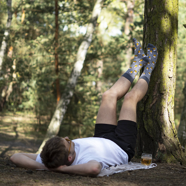 Set of 4x SOXO GOOD STUFF men's cotton socks, happy for a gift