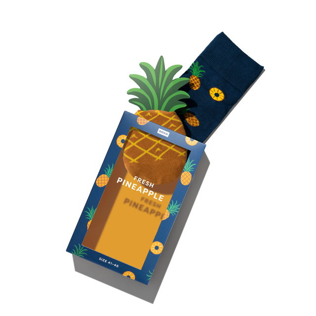 Women's Socks | Men's SOXO | Pineapple in a box | fun gift idea | Unisex