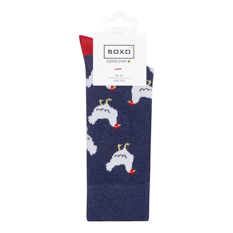 Set of 4x SOXO GOOD STUFF men's socks in a pizza box