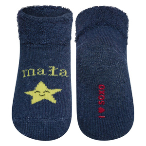 Navy blue SOXO baby socks with star inscriptions