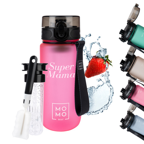 MOMO WAY Water bottle 0.6L gray | gift idea | BPA free | Tritan