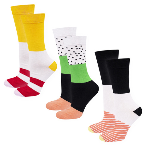 Set 3x Colorful women's men's SOXO socks Sushi in a box 