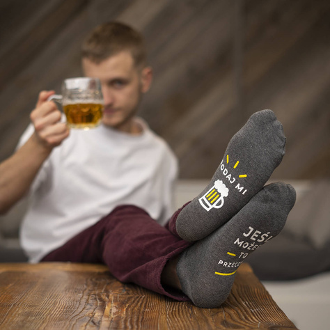 Set of 2x Colorful SOXO GOOD STUFF men's socks funny pizza