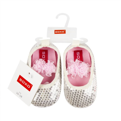 Silver SOXO baby ballerina slippers for Princess