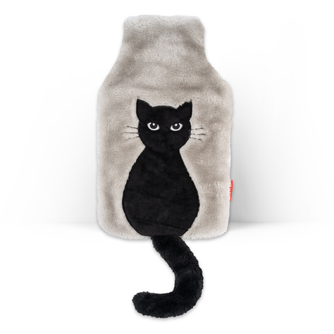 Hot water bottle SOXO cat with tail, gray 1.8 L