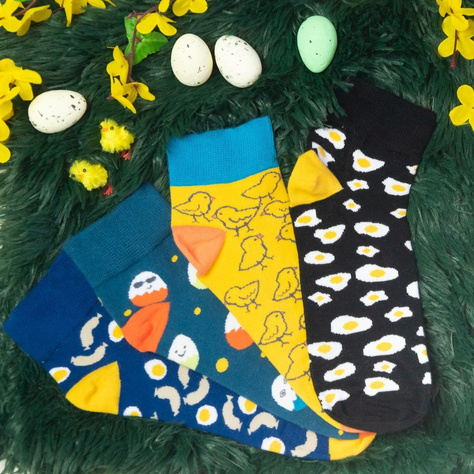 Colorful men's  SOXO GOOD STUFF socks funny egg