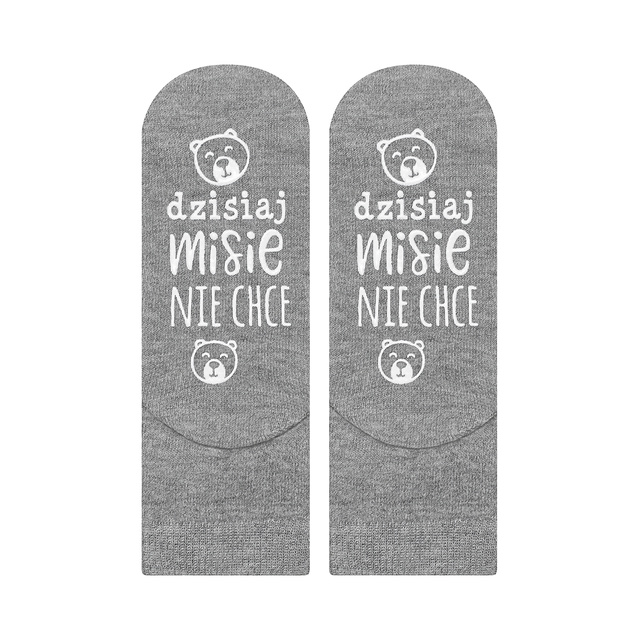 Children's grey socks SOXO with Polish inscriptions