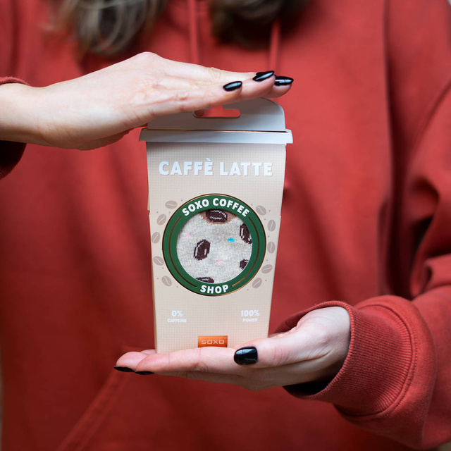 Skarpetki damskie SOXO kawa caffe latte