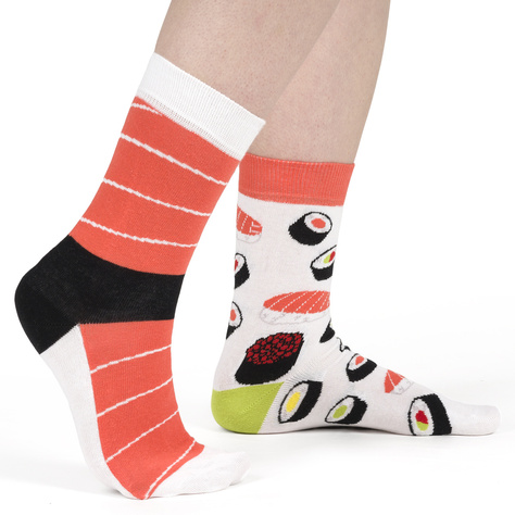 Set of 5x Colorful SOXO women's socks mismatched cotton funny Pizza