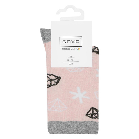 Children's socks Pink SOXO GOOD STUFF diamonds