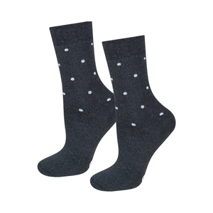 Dark long women's SOXO socks with Polish inscriptions funny terry gift