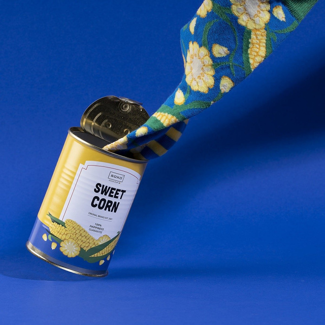 Sweet Corn Socks in a Can