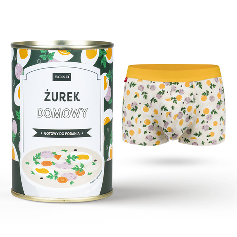 Men's boxer shorts Sour soup in a can SOXO | Perfect for a boyfriend's day gift | Happy underwear