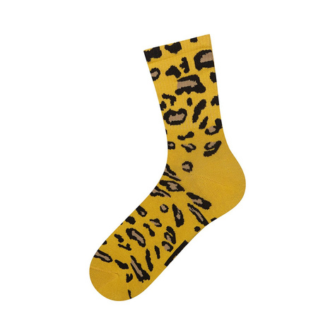 Set of 2x Colorful SOXO women's colorful cotton socks with leopard print