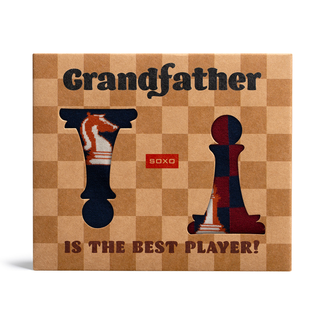   Men's Socks SOXO Chess for Grandpa - 2 Pairs