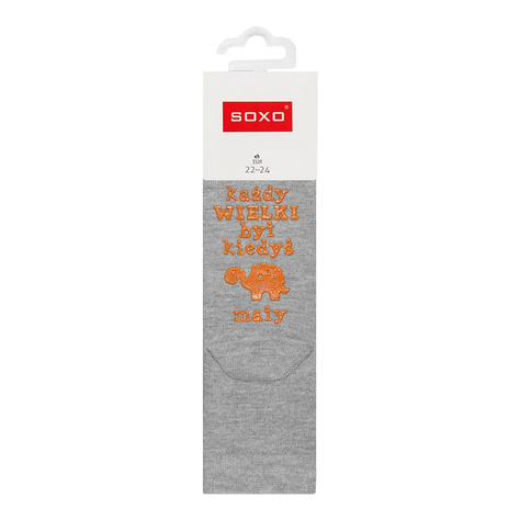 Gray SOXO children's socks with funny Polish inscriptions