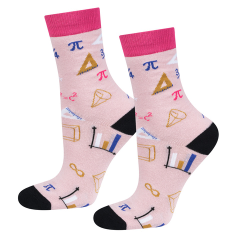 Set of 2x SOXO children's socks maths and arts