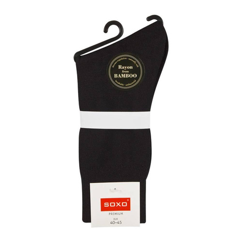 Men's bamboo SOXO socks with a classic black suit for men