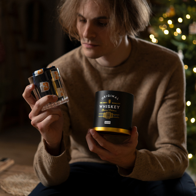 Gift Set Whiskey Socks in a Tube + Glass