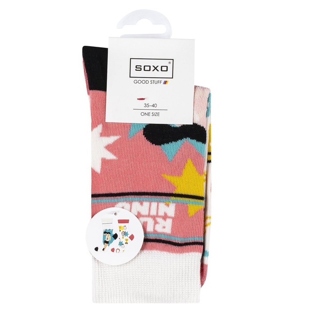 Set of 2x Colorful women's SOXO GOOD STUFF socks cotton