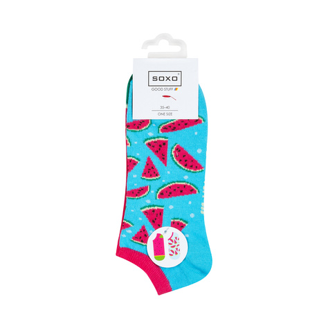 Colorful women's socks SOXO mismatched cotton watermelon