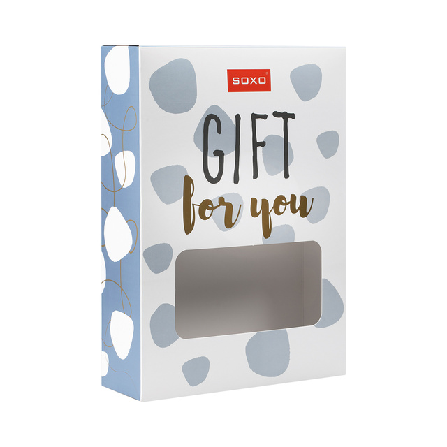 Women's slippers SOXO fur gray with a hard TPR sole, packed in a gift box