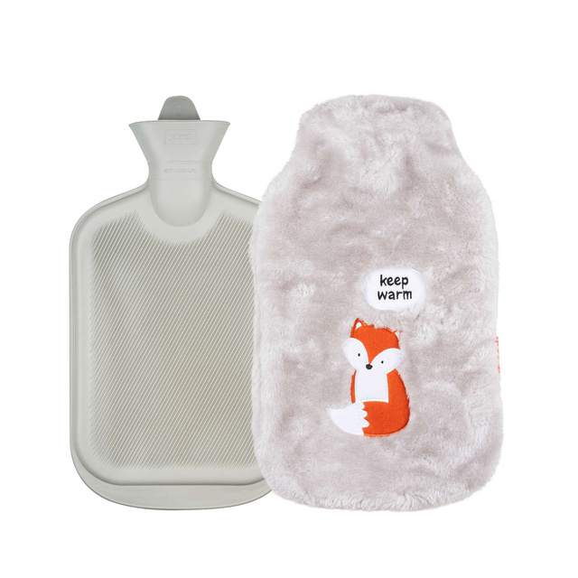 Gray hot water bottle SOXO keep warm heater