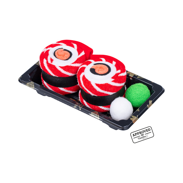 Skarpetki czerwone damskie męskie SOXO sushi w pudełku 