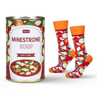 Minestrone Soup Socks in a Can