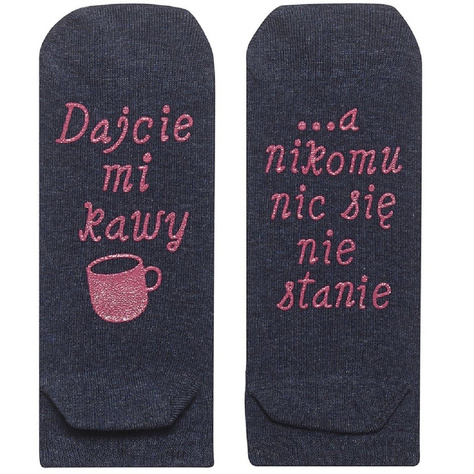 Set of 4x Colorful SOXO women's socks with funny Polish inscriptions