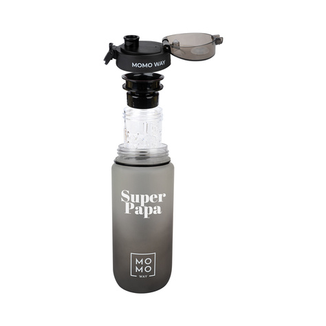 Butelka na wodę Super Papa 600 ml czarna | BPA free | Tritan 