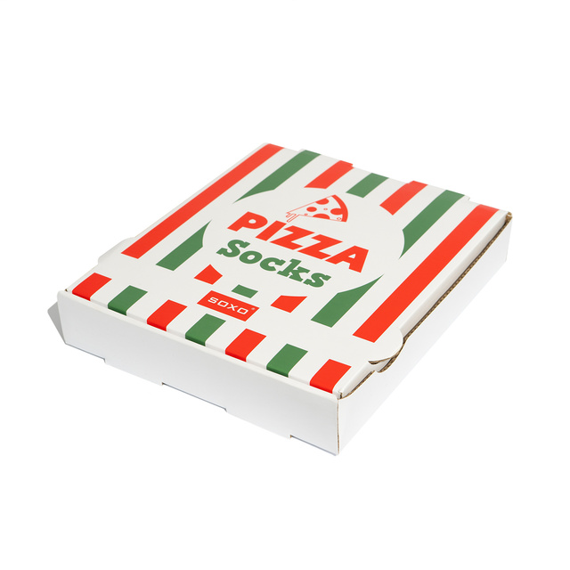 Set of 4x SOXO GOOD STUFF men's socks in a pizza box