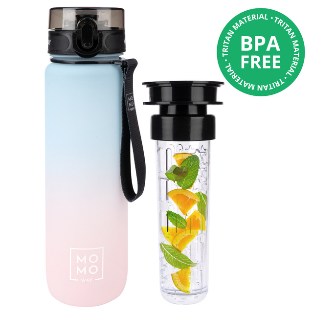 MOMO WAY Water bottle 0.6L gray | gift idea | BPA free | Tritan